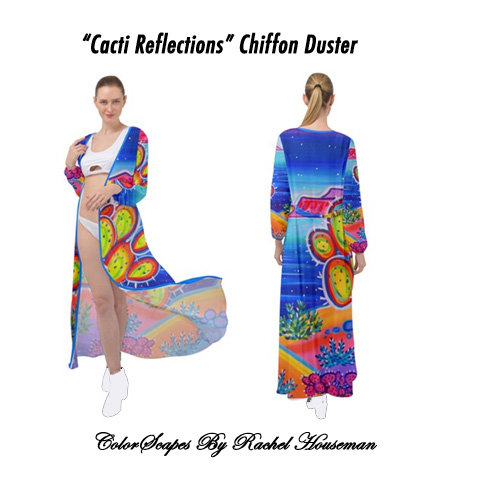 Chiffon Duster, Duster, Beach Cover, Cover-Up, Beach Gear, Kimono, Colorful
