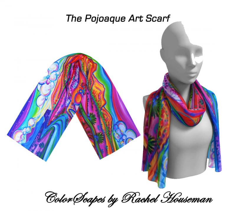 Rachel Houseman, Designer Art Scarf, Art Scarf, ColorScapes, Santa Fe Art, Scarf