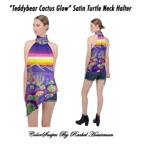 Satin Turtle Neck Halter Top, Top, Halter, Satin Top, Dress Blouse, Fashion, Art