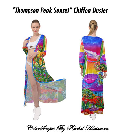 Chiffon Duster, Duster, Beach Cover, Cover-Up, Beach Gear, Kimono, Colorful